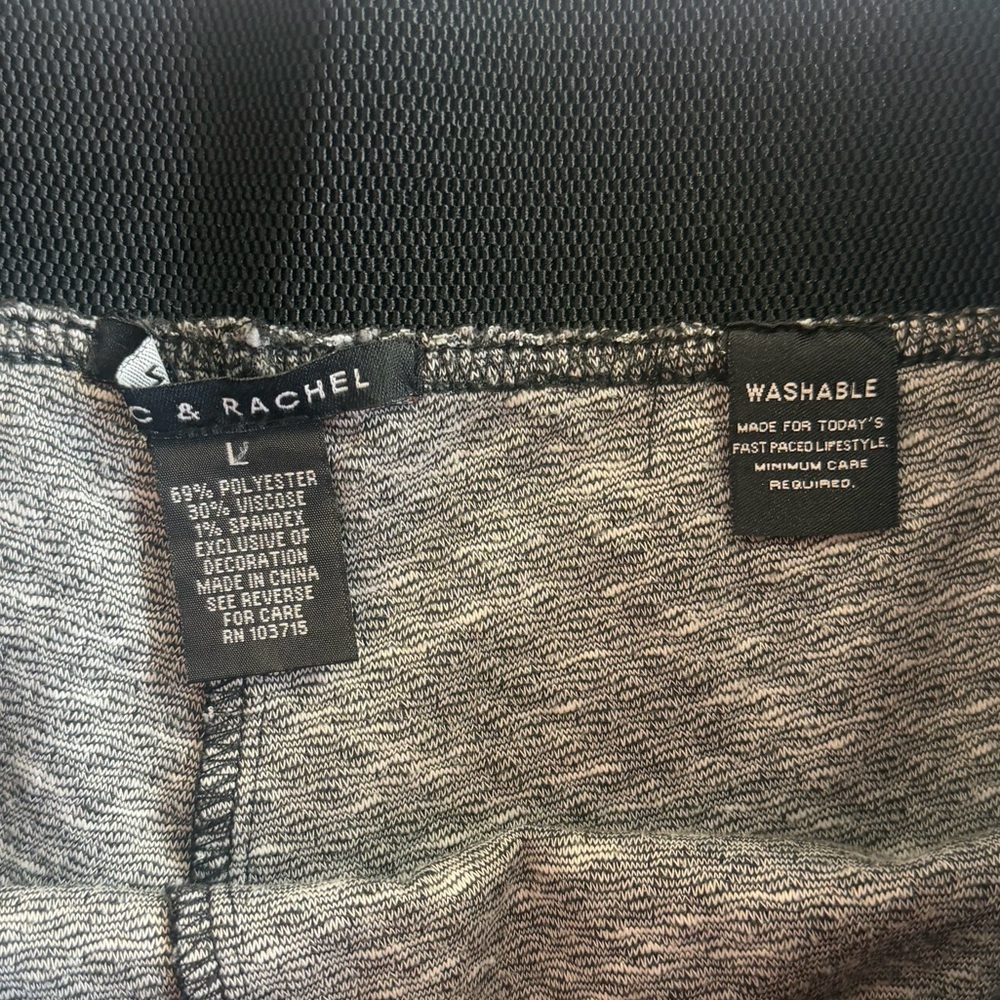 Zac & Rachel Black & Gray Patterned Pull On Pants. Size L. - Picture 2 of 7